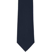 Load image into Gallery viewer, Flat front view of a dark navy blue matte finish necktie