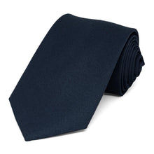 Load image into Gallery viewer, A dark navy blue matte finish necktie