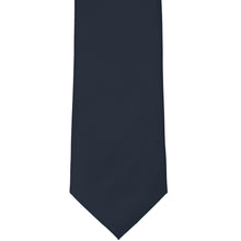 Load image into Gallery viewer, The front tip of a dark navy blue solid color tie