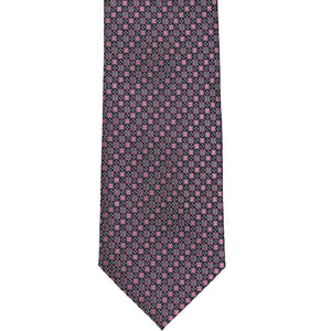 Front view of a dark pink square pattern tie