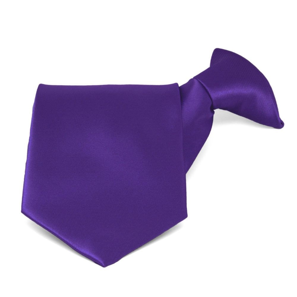 Dark Purple Solid Color Clip-On Tie