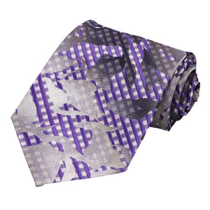 Dark Purple Dunlap Floral Necktie