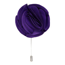 Load image into Gallery viewer, dark purple flower lapel pin closeup