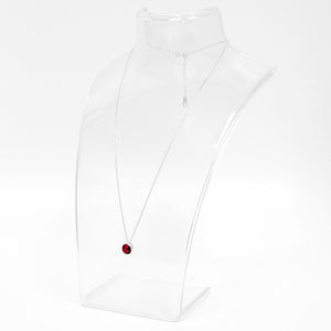 Dark Red Round Crystal Necklace