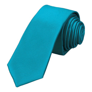 Trendy Solid Color Skinny Neckties, 10-Pack