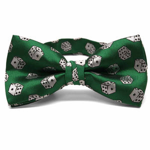 Dice theme bow tie in green.