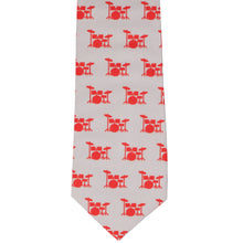 Load image into Gallery viewer, Red and gray drum set novelty tie