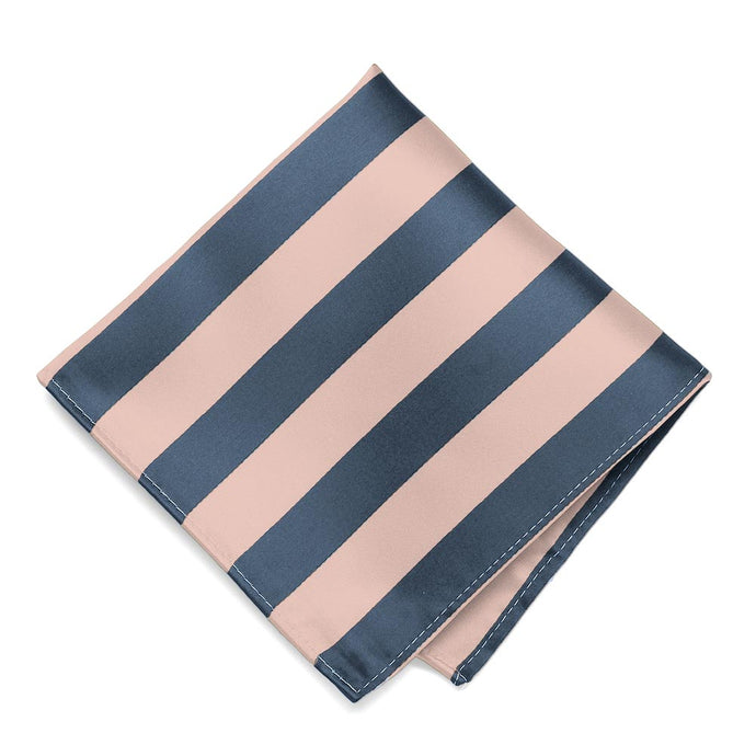 Dusty Blue and Petal Striped Pocket Square