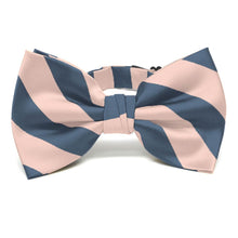 Load image into Gallery viewer, Dusty Blue and Petal Striped Bow Tie