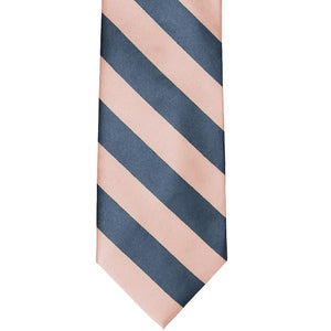 Front view petal and dusty blue striped tie