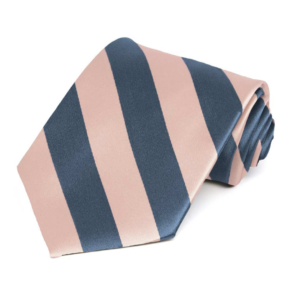 Dusty Blue and Petal Striped Tie