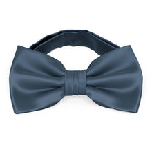 Load image into Gallery viewer, Dusty blue bow tie in a pre-tied band collar style