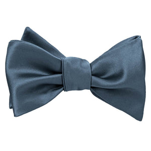 Dusty blue tied self-tie bow tie