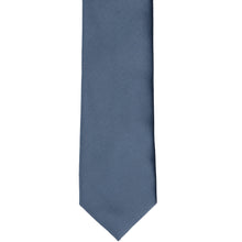 Load image into Gallery viewer, Front bottom view of a dusty blue slim tie