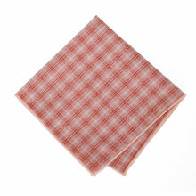 Load image into Gallery viewer, Dusty Coral Plaid Cotton Pocket Square