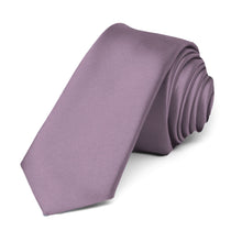 Load image into Gallery viewer, Dusty Lilac Premium Skinny Necktie, 2&quot; Width