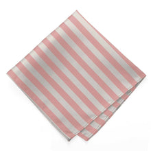 Load image into Gallery viewer, Dusty Pink and Light Gray Formal Striped Pocket Square