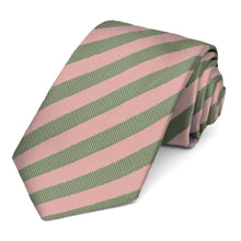 Load image into Gallery viewer, Dusty Pink and Peridot Formal Striped Tie