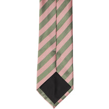 Load image into Gallery viewer, Dusty pink and peridot striped tie, back view