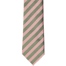 Load image into Gallery viewer, Dusty pink and peridot striped tie, front view