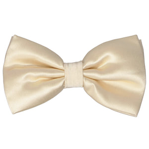 Off-white solid color bow tie, pre-tied