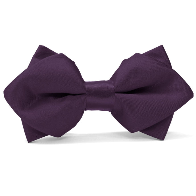 Eggplant Purple Diamond Tip Bow Tie