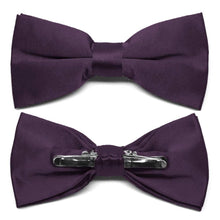 Load image into Gallery viewer, Eggplant Purple Clip-On Bow Tie