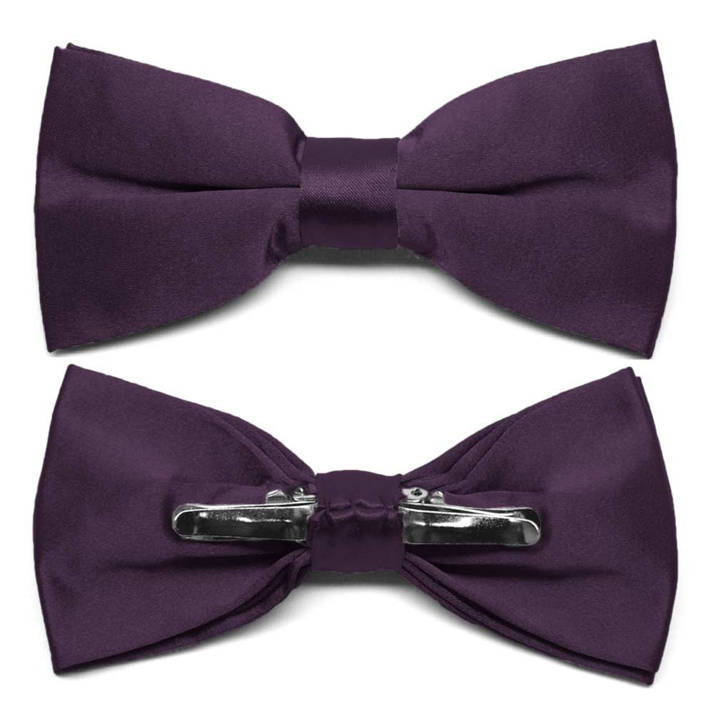 Eggplant Purple Clip-On Bow Tie