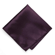 Load image into Gallery viewer, Eggplant Purple Herringbone Silk Pocket Square