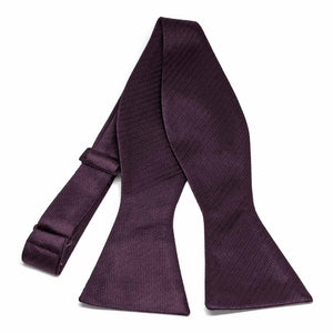 Eggplant Purple Herringbone Silk Self-Tie Bow Tie