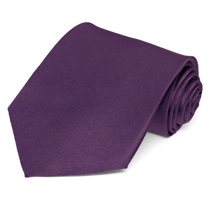Eggplant Purple Silk Extra Long Necktie