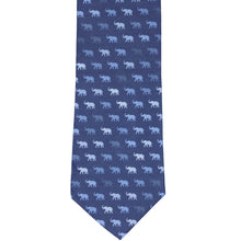Load image into Gallery viewer, Front view elephant necktie in blue