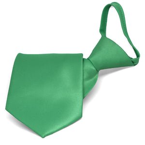 Emerald Green Solid Color Zipper Tie