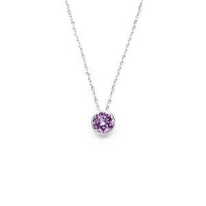 English Lavender Round Crystal Necklace