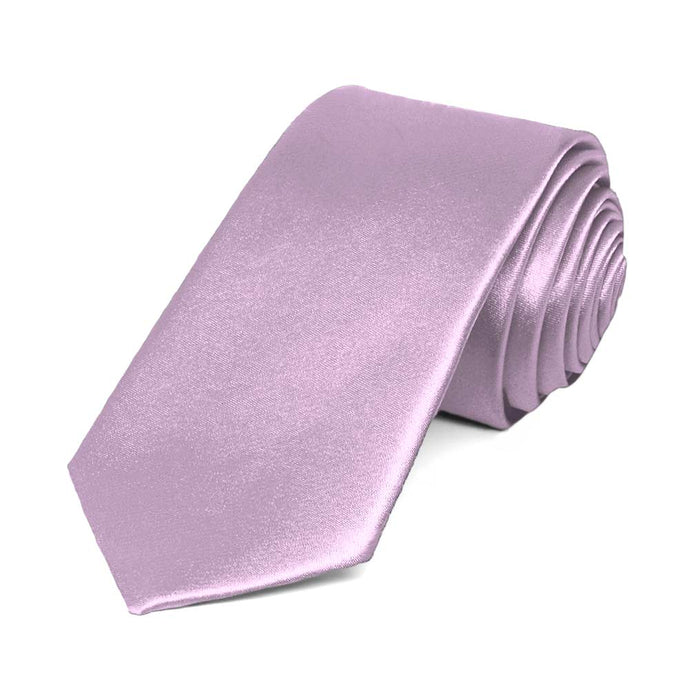 English Lavender Slim Solid Color Necktie, 2.5