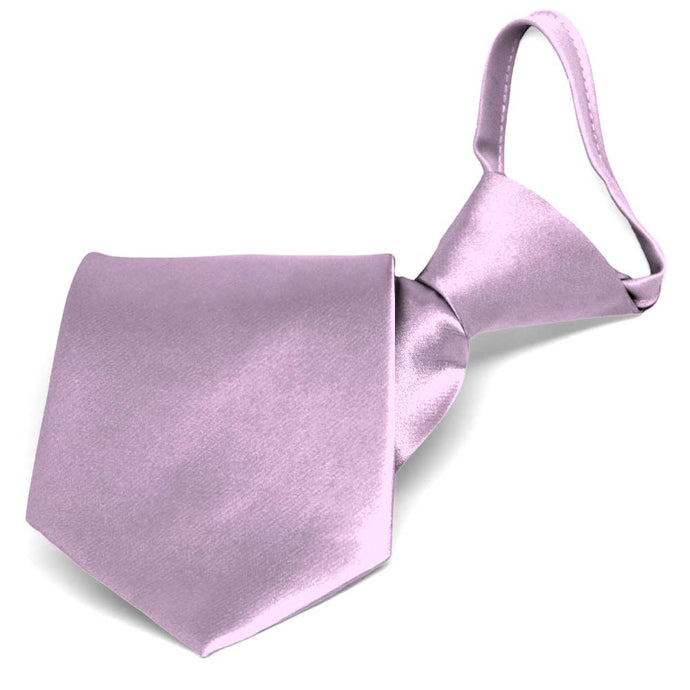 English Lavender Solid Color Zipper Tie