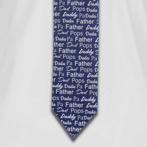 closeup of  father tie printed 