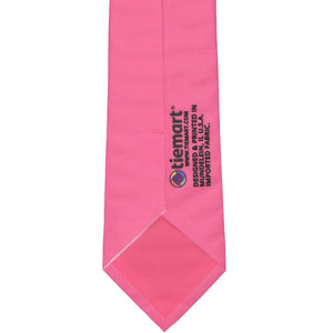 The back of a hot pink tie from a novelty tie design