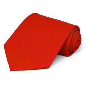 Fire Engine Red Solid Color Necktie