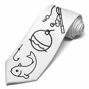 Fishing icons to color on a white tie.
