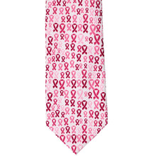 Load image into Gallery viewer, Front view of a pink ribbon pattern xl tie