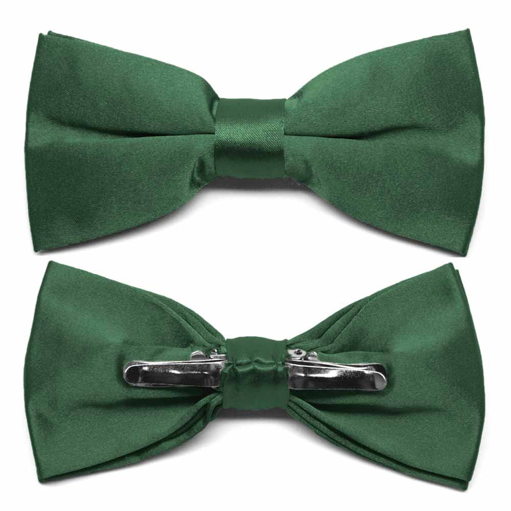 Forest Green Clip-On Bow Tie