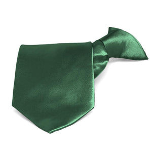 Forest Green Solid Color Clip-On Tie