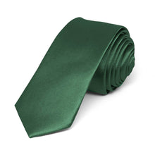Load image into Gallery viewer, Forest Green Skinny Solid Color Necktie, 2&quot; Width
