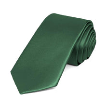 Load image into Gallery viewer, Forest Green Slim Solid Color Necktie, 2.5&quot; Width
