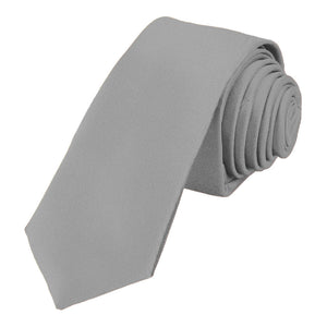 Fossil Gray Skinny Necktie, 2" Width