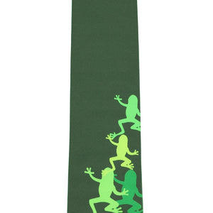Close up view of a men's novelty frog necktie