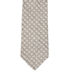 Front view beige weave pattern necktie