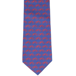 Front view blue and red bicycle necktie