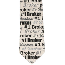 Load image into Gallery viewer, Front view of a beige, gray and black #1 broker necktie